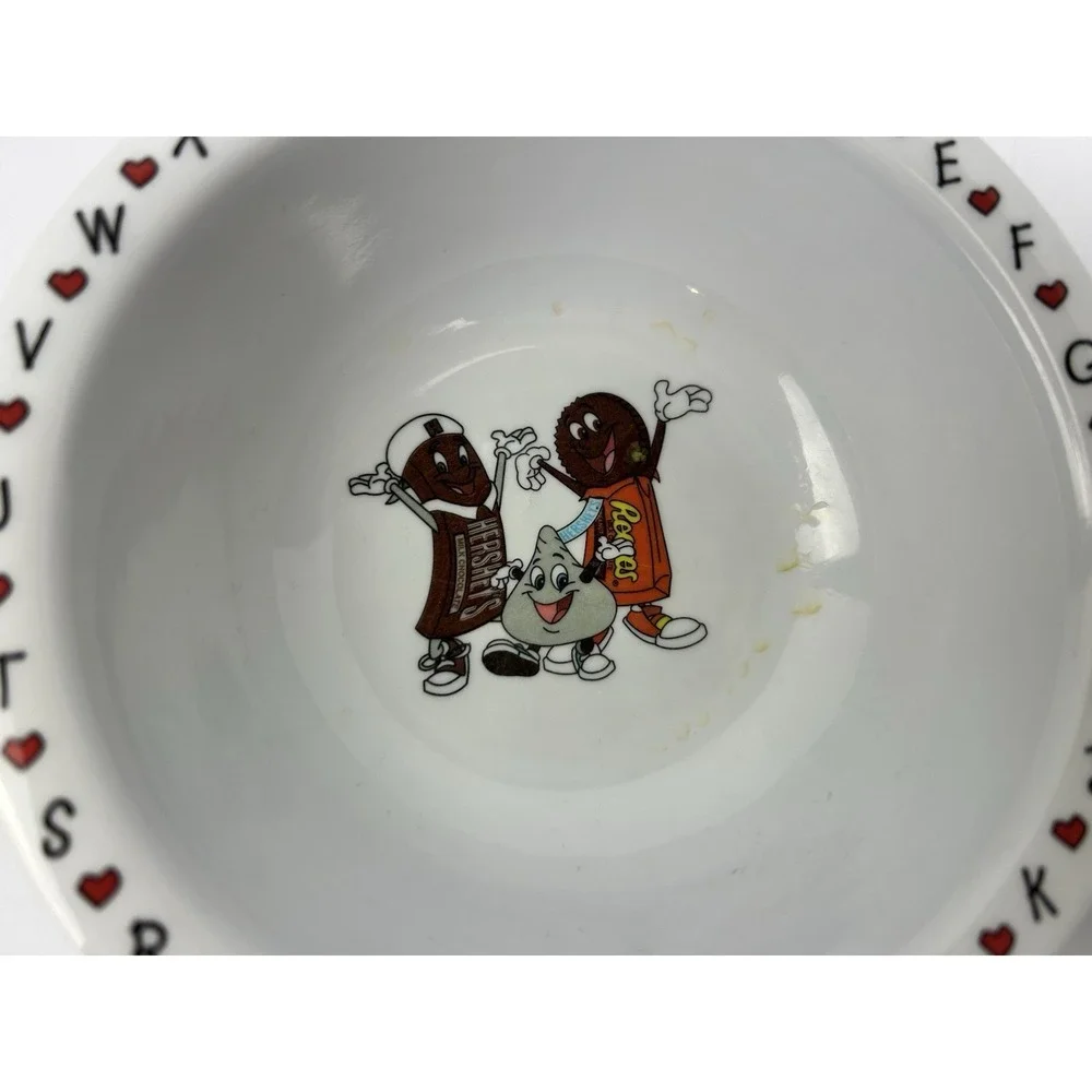 VTG plastic cereal bowl Hershey's candy characters, promotional set from 1990s